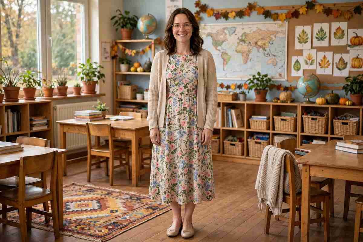20 Teacher Outfits With Cute Layers, Prints and Simple Details