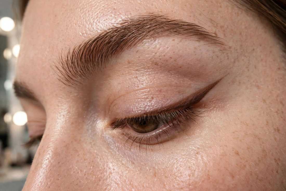 Soft winged eyeliner look on hooded eyes