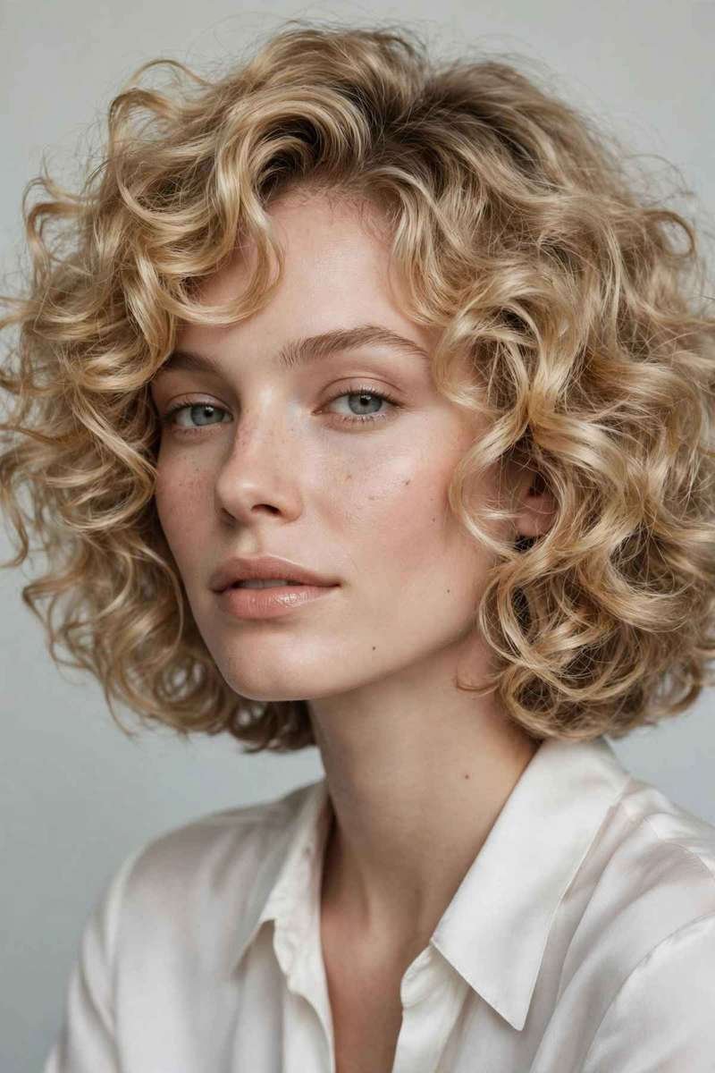 voluminous curly bob