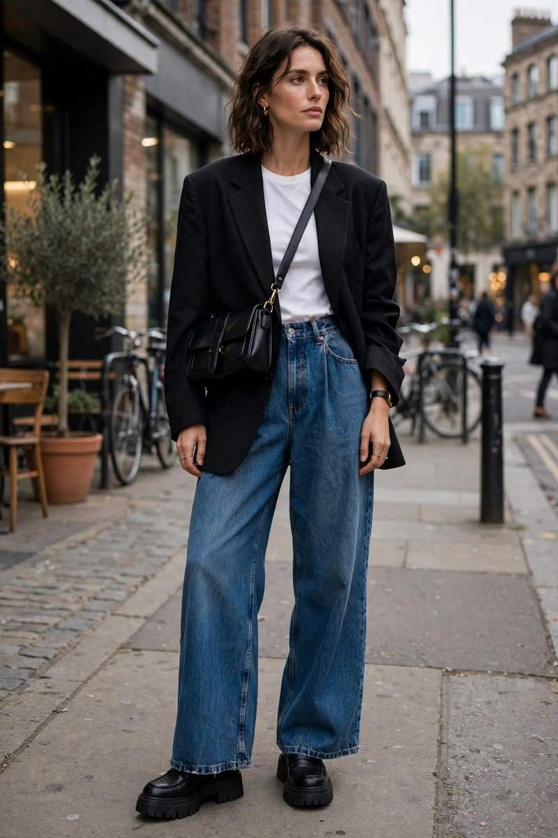 Ballet loafer hybrid flats worn with cropped trousers