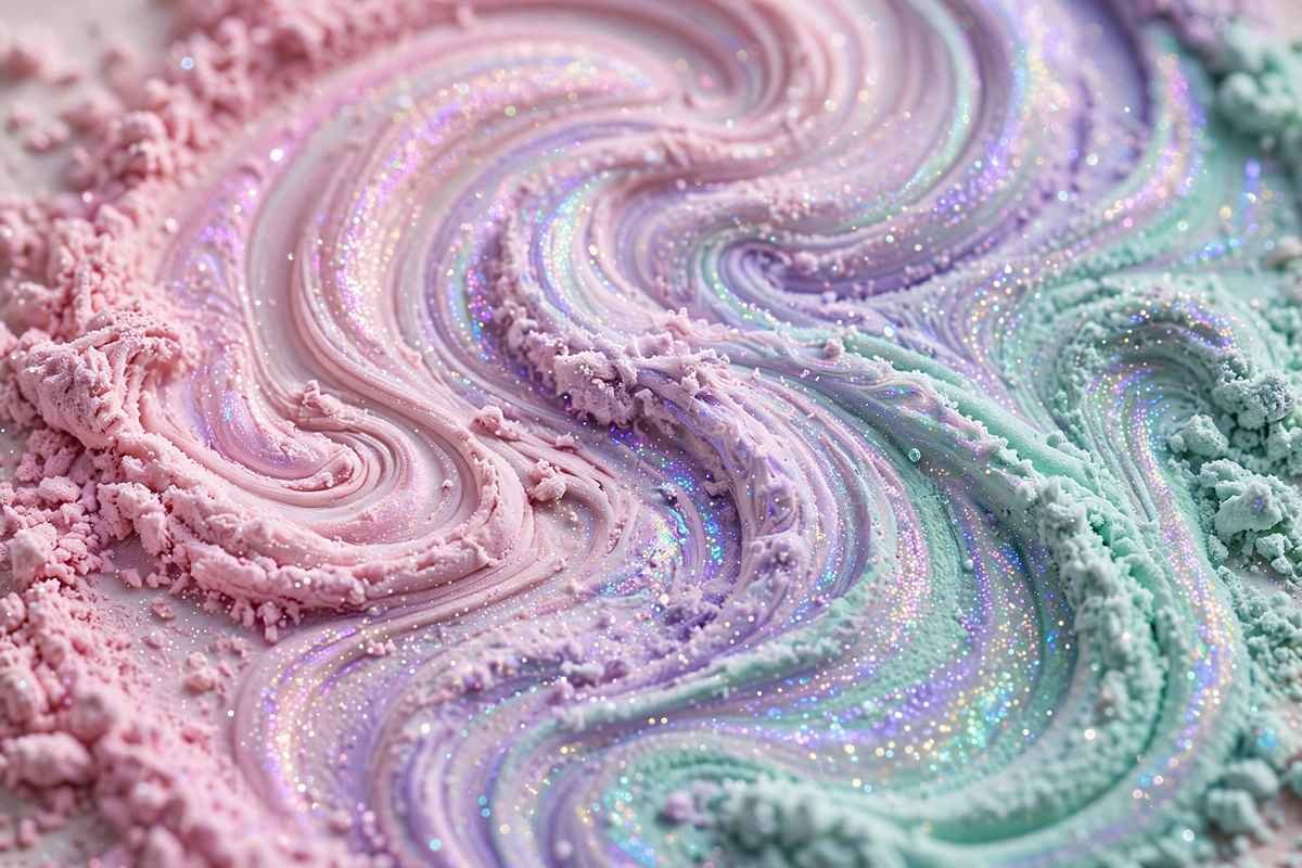 Classic opal eyeshadow lid with nude lip makeup