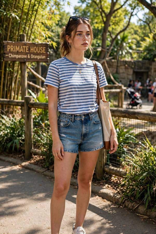 20 Zoo Outfit Ideas With Shorts, Stripes and Cute Layers